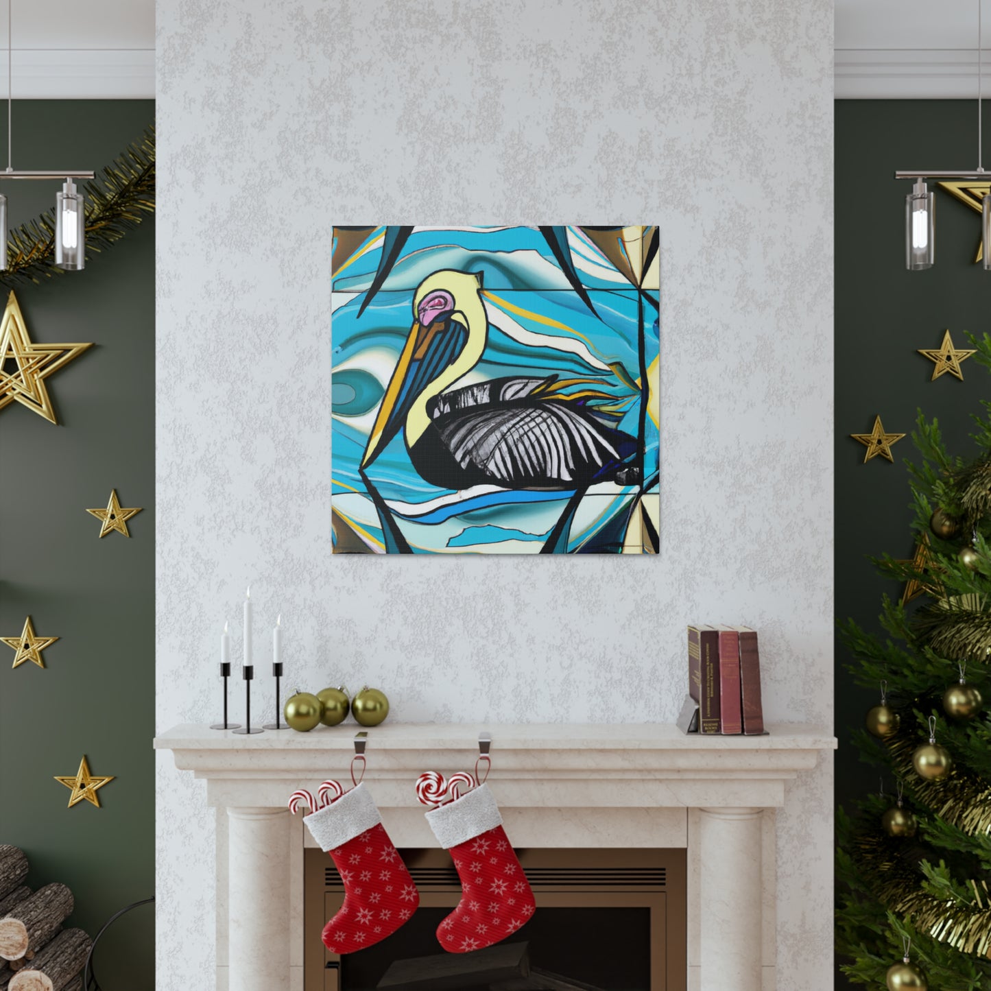 Pelican in Art Deco - Canvas