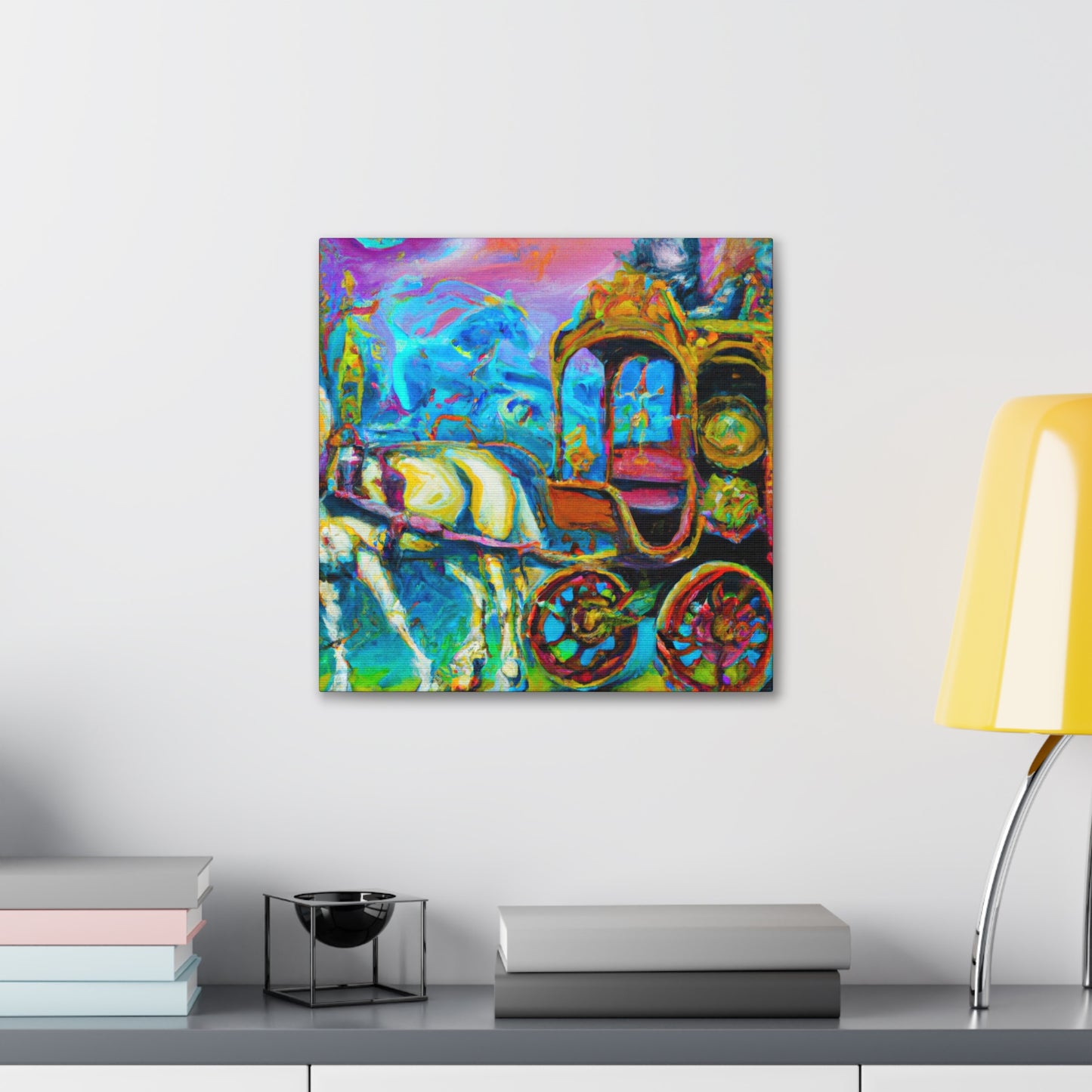 "Carriage With Reining Horse" - Canvas