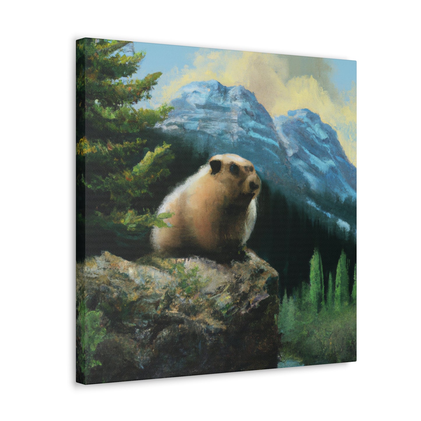 Marmot in Nature's Glow - Canvas