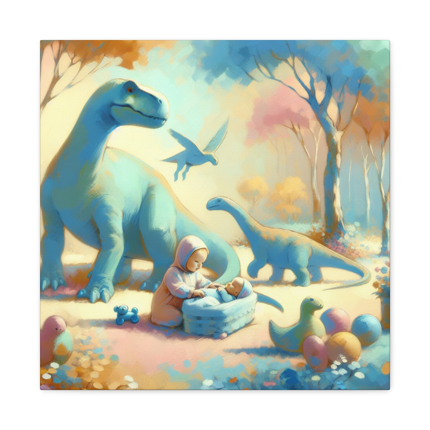 "Pastel Prehistoric Harmony" - Canvas