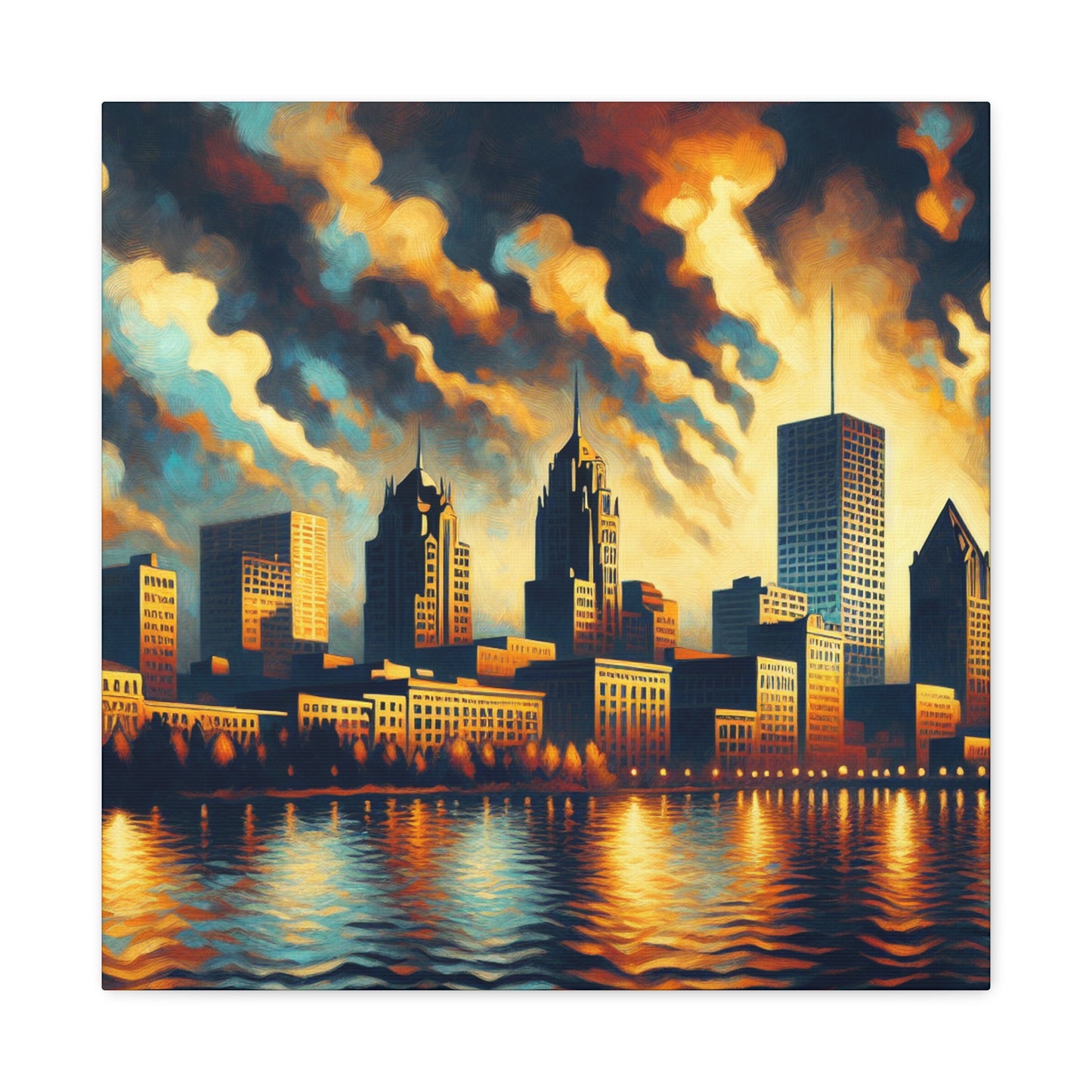 "Cityscapes: Vibrant Milwaukee Dreams" - Canvas