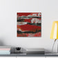 Salmon on Red Abstraction - Canvas