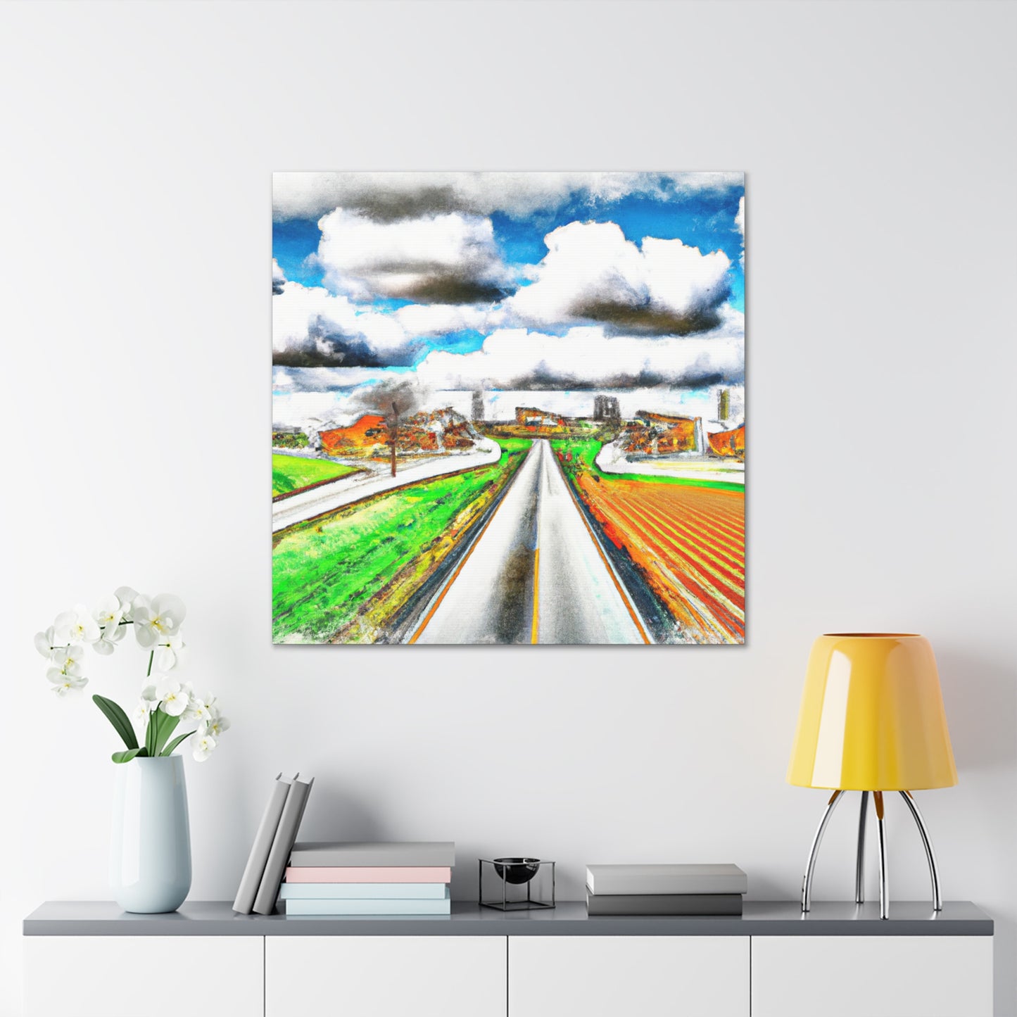 Country Road Reflection - Canvas