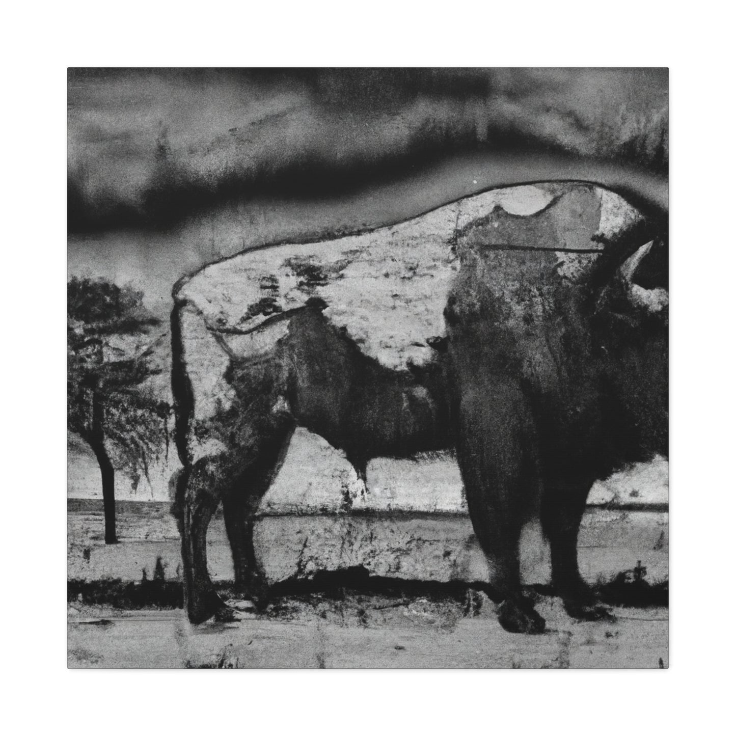 Bison on the Prairie - Canvas