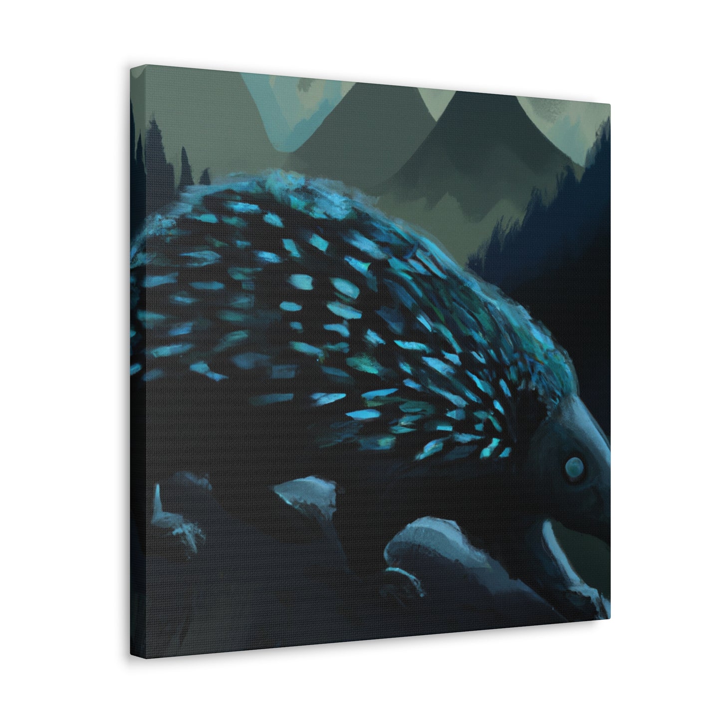 Porcupine in Moonlight. - Canvas