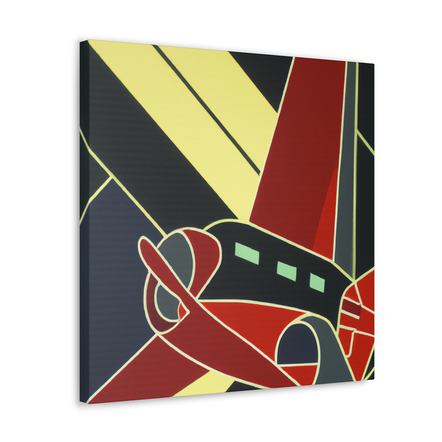 "Skyward Art Deco Plane" - Canvas