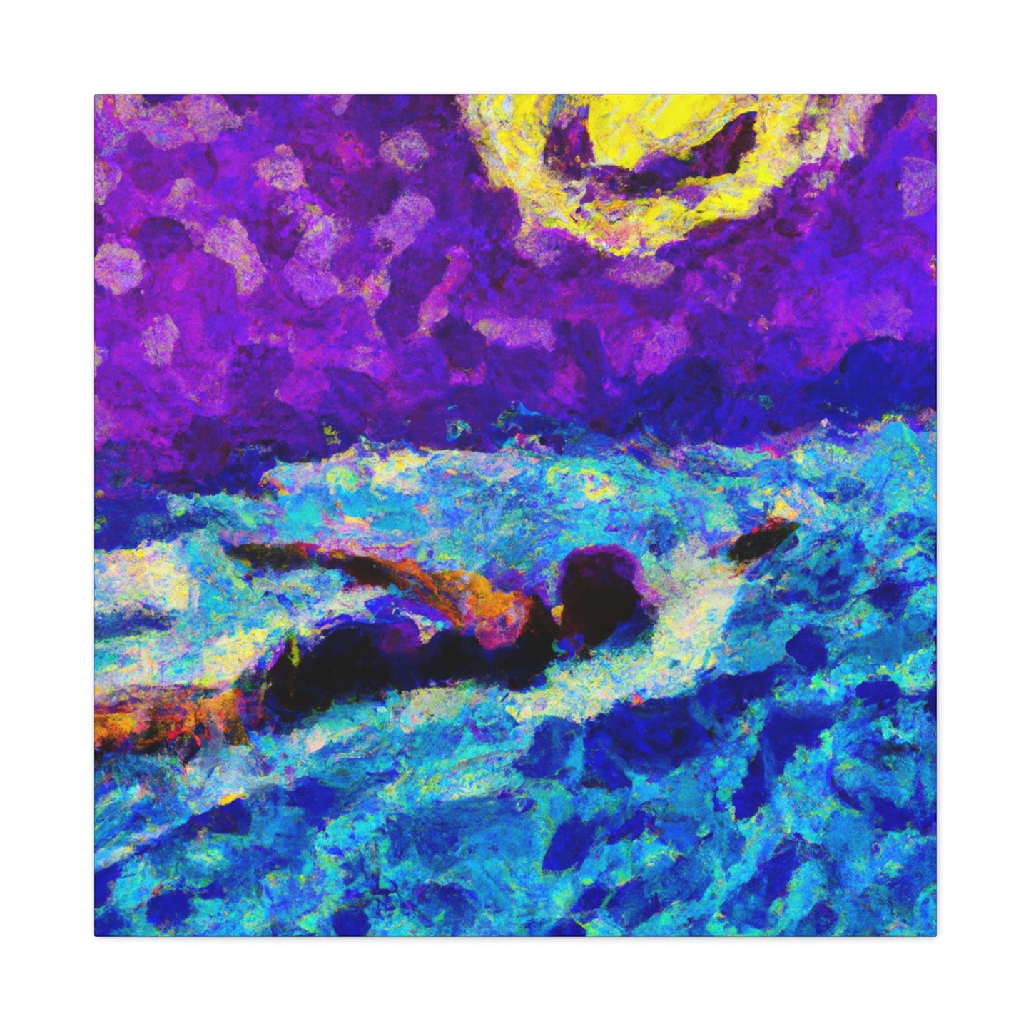 Swimming in Sunset Hues - Canvas