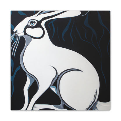 The Arctic Hare is a species of mammal that is endemic to the Arctic tundra. It has a thick white coat that is well adapted to camouflage against the snow and ice. During the 1920s, the Art Deco movement was in - Canvas