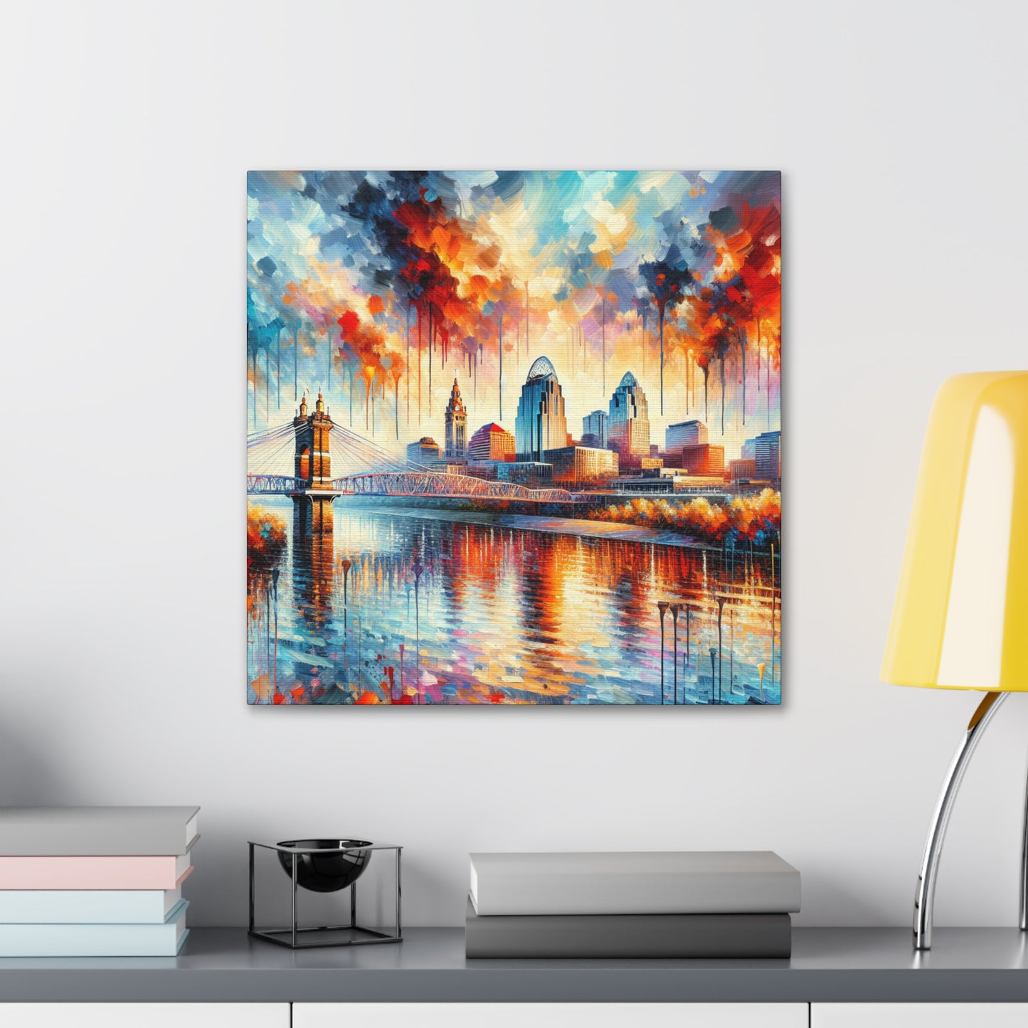 "Cityscape of Cincinnati" - Canvas