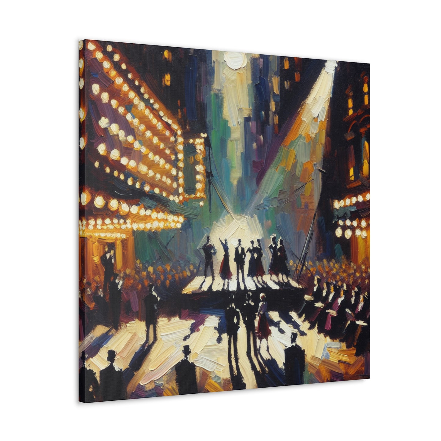 "Electric Echoes of Broadway" - Canvas