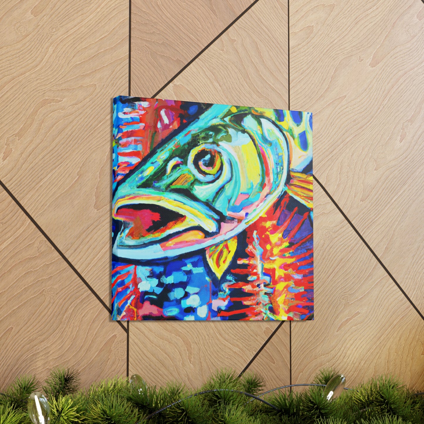 "Pike in Moonlight Aquarium" - Canvas