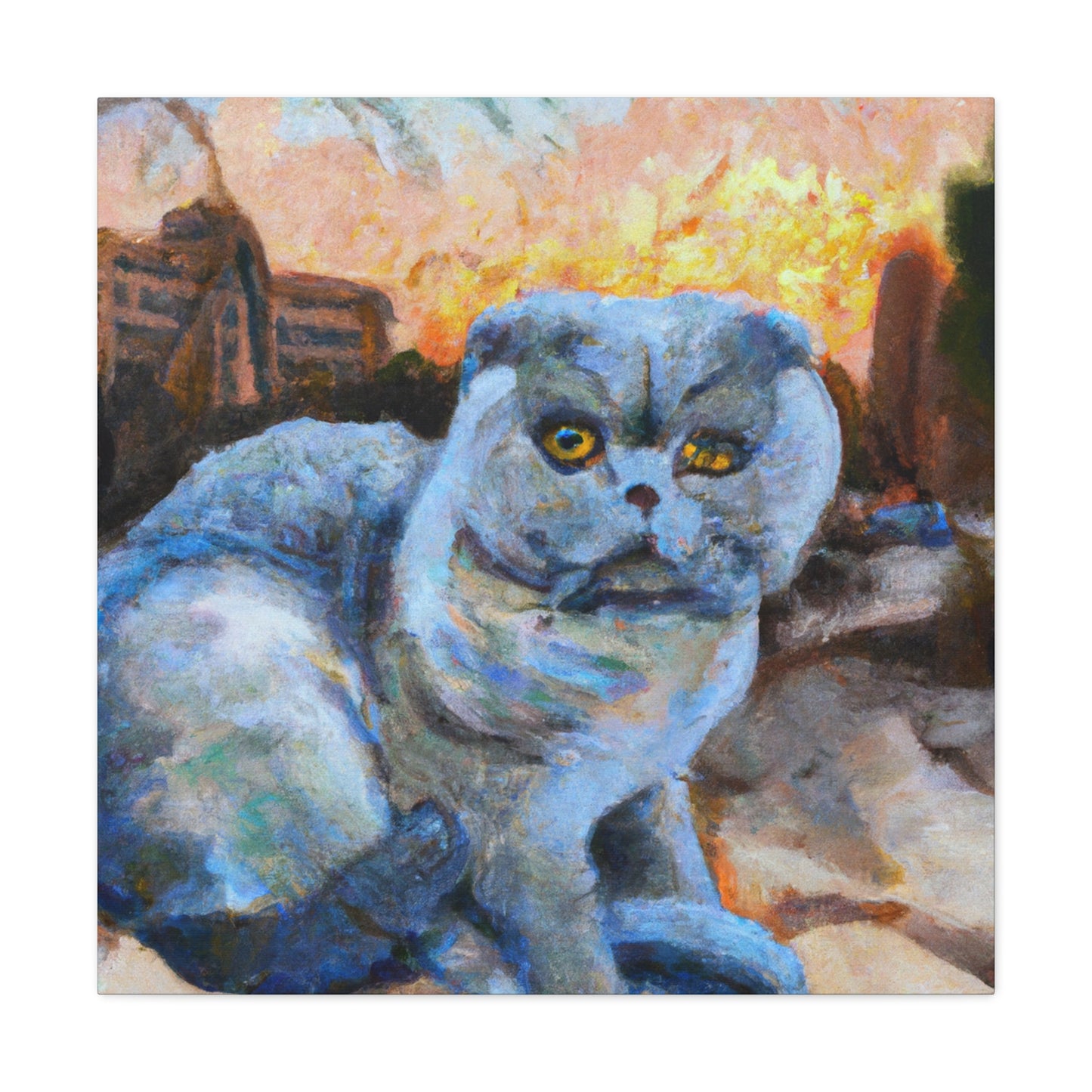 Feline Contemplation Expression - Canvas