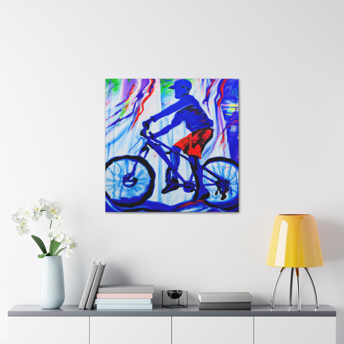 Cycling in Colorful Expression - Canvas