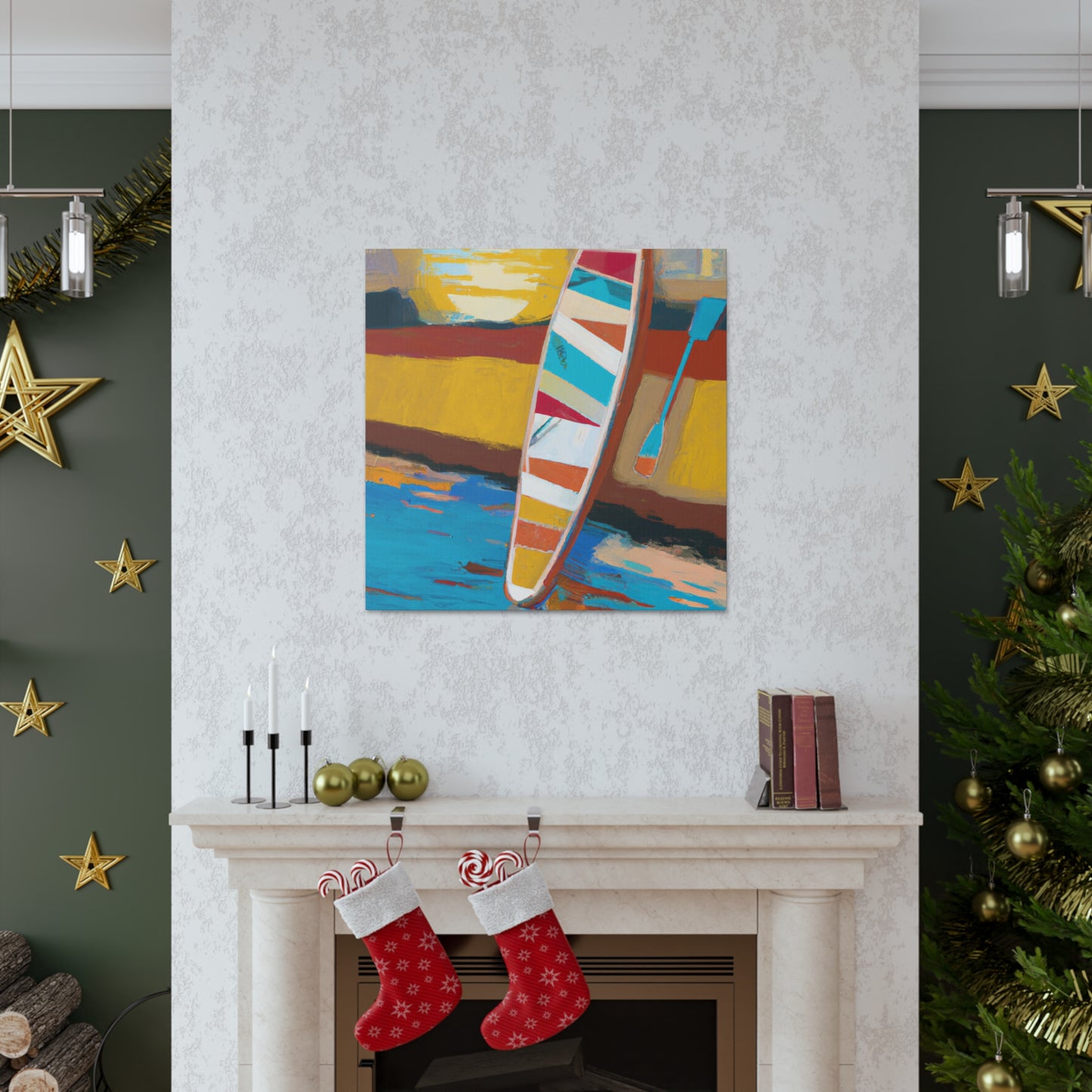 "Paddle Boarding Deco Style" - Canvas