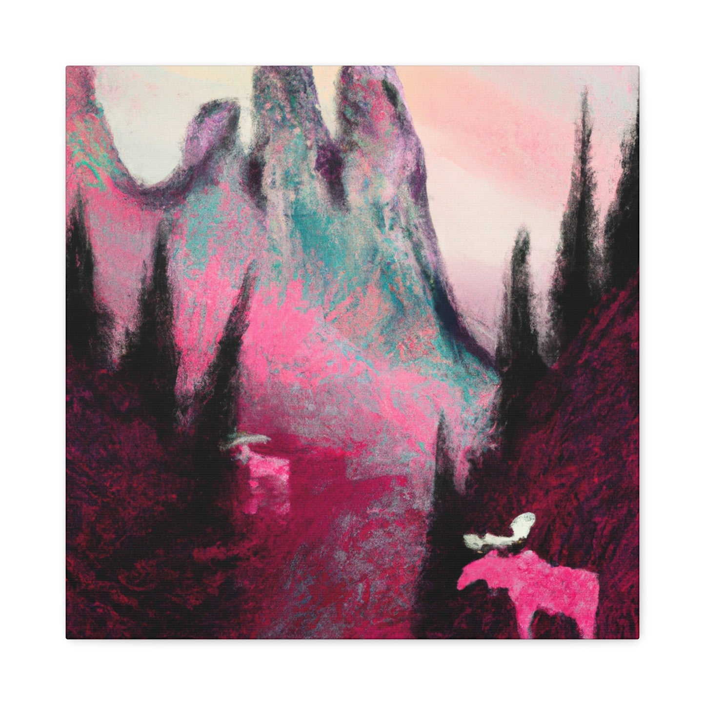 Moose in Splendour. - Canvas