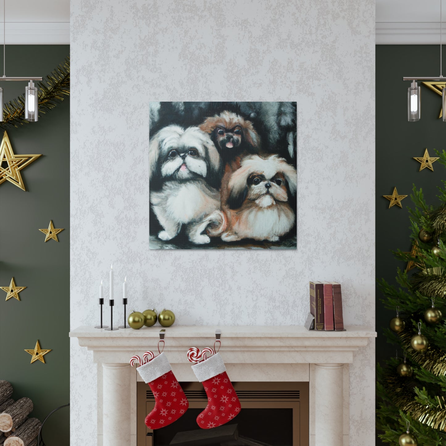 "Pekingese Gazing Wondrously" - Canvas