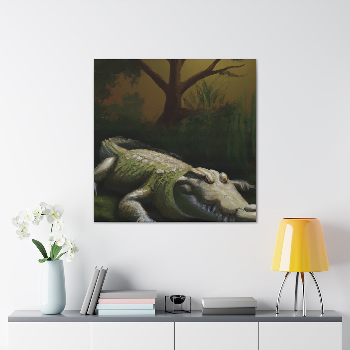 Crocodile in Hyperrealism - Canvas