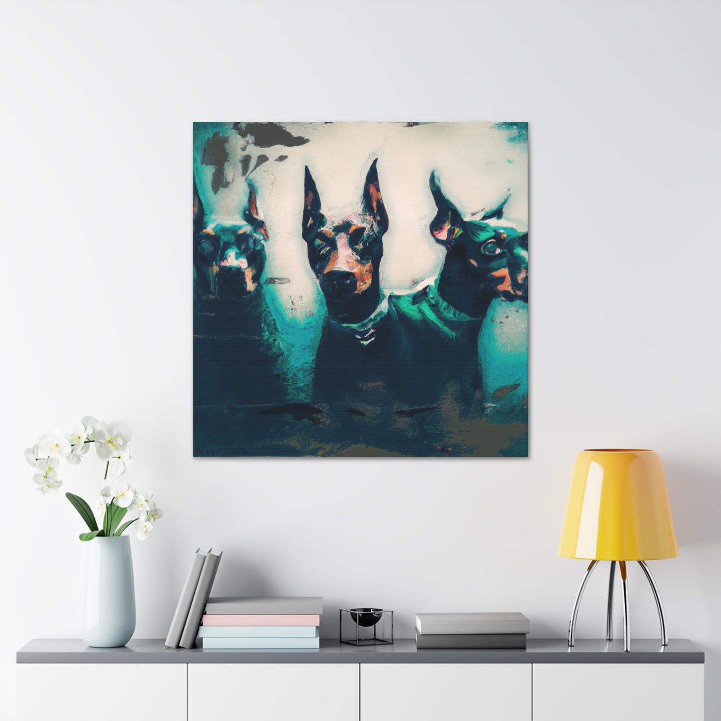 "Doberman in a Dream". - Canvas