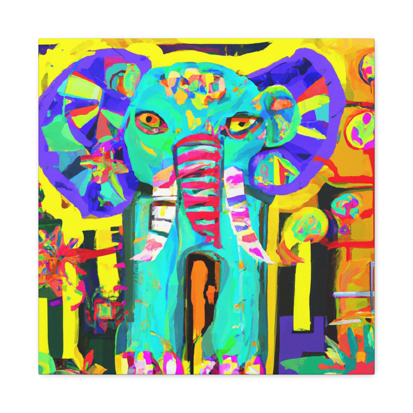 "Elephant in Moonlight Glade" - Canvas