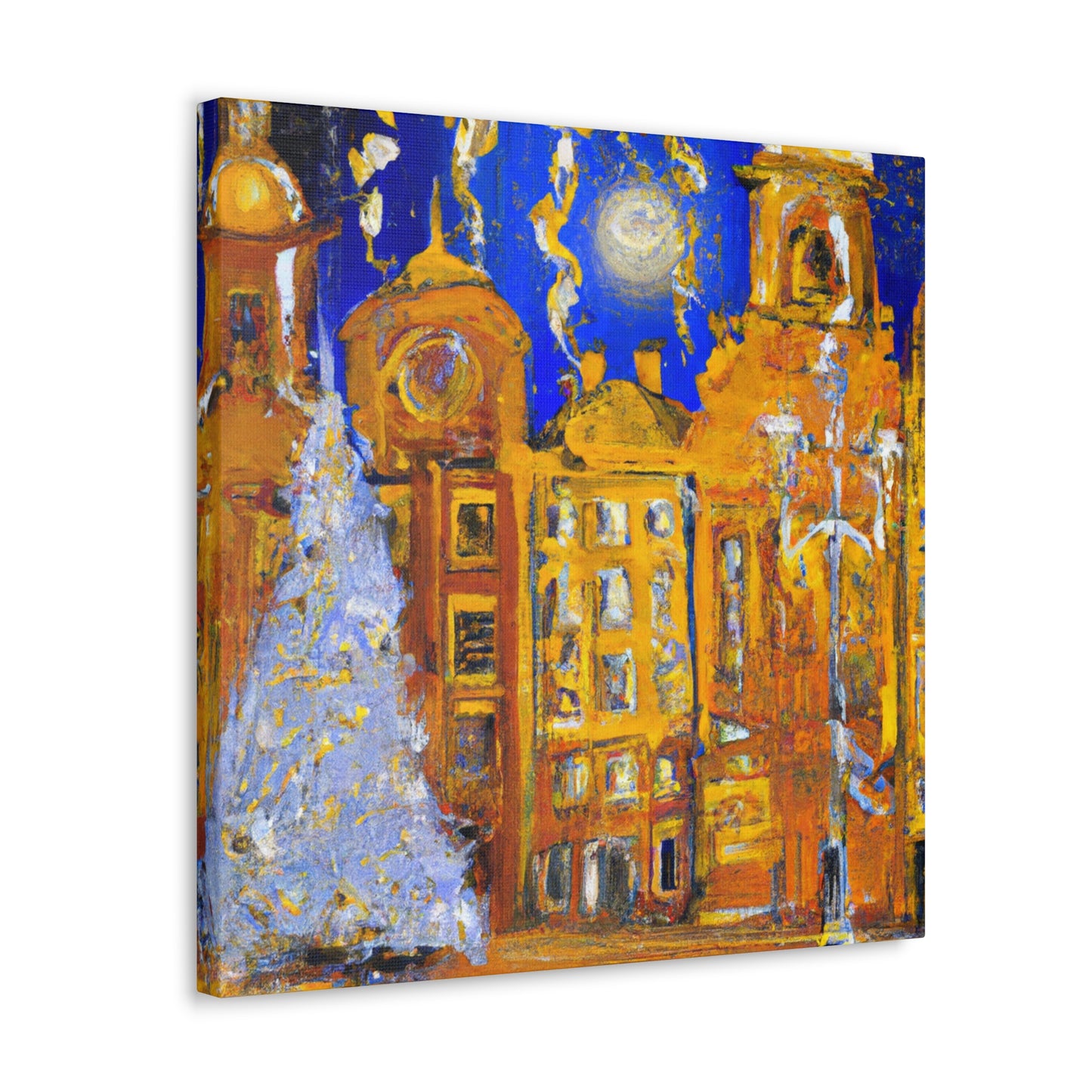 "City Square Splendor Scene" - Canvas