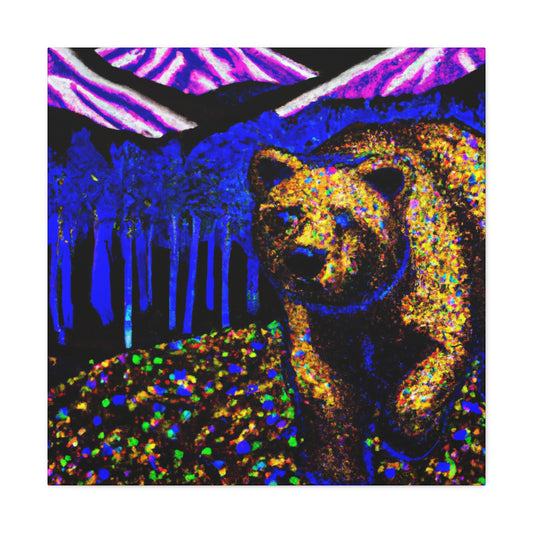 Grizzly Bear Pointillism - Canvas