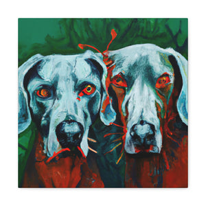 "Weimaraner in Moonlight" - Canvas