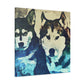 "Huskies in Distant Hues" - Canvas