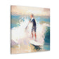 Surfers on Sunset Beach - Canvas