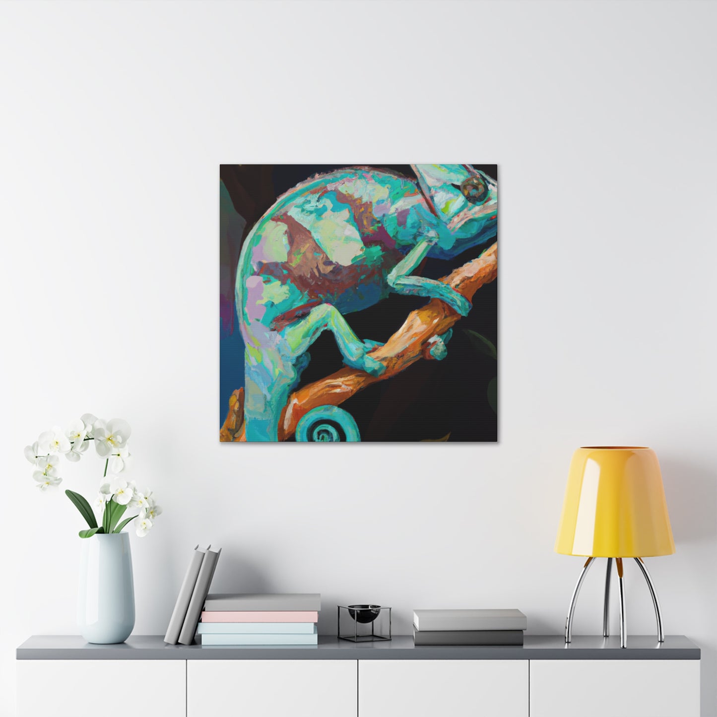 "Veiled Chameleon Dreaming" - Canvas