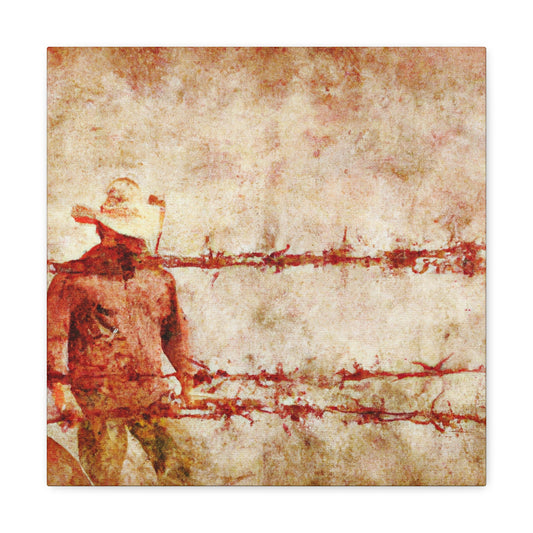 "Barbed Wire Stillness". - Canvas