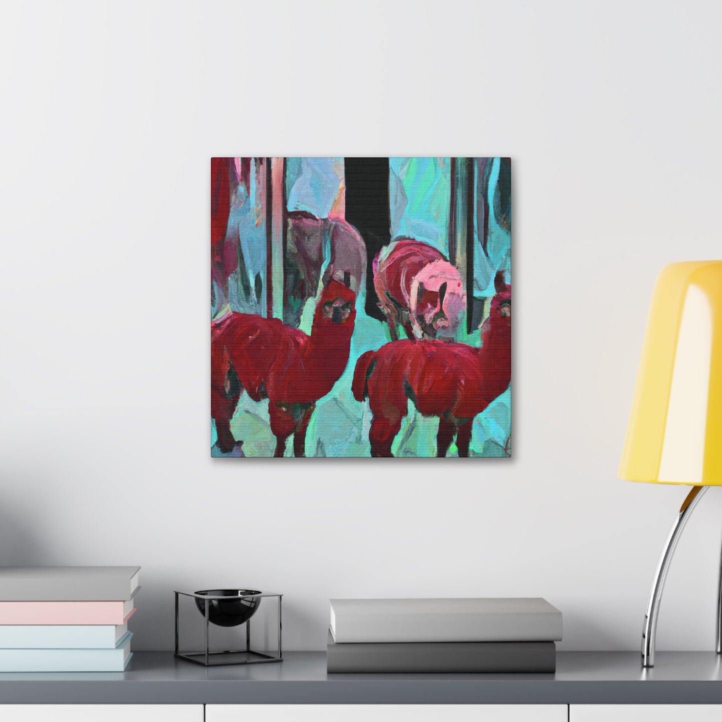 Alpaca Dreamscape Painting - Canvas