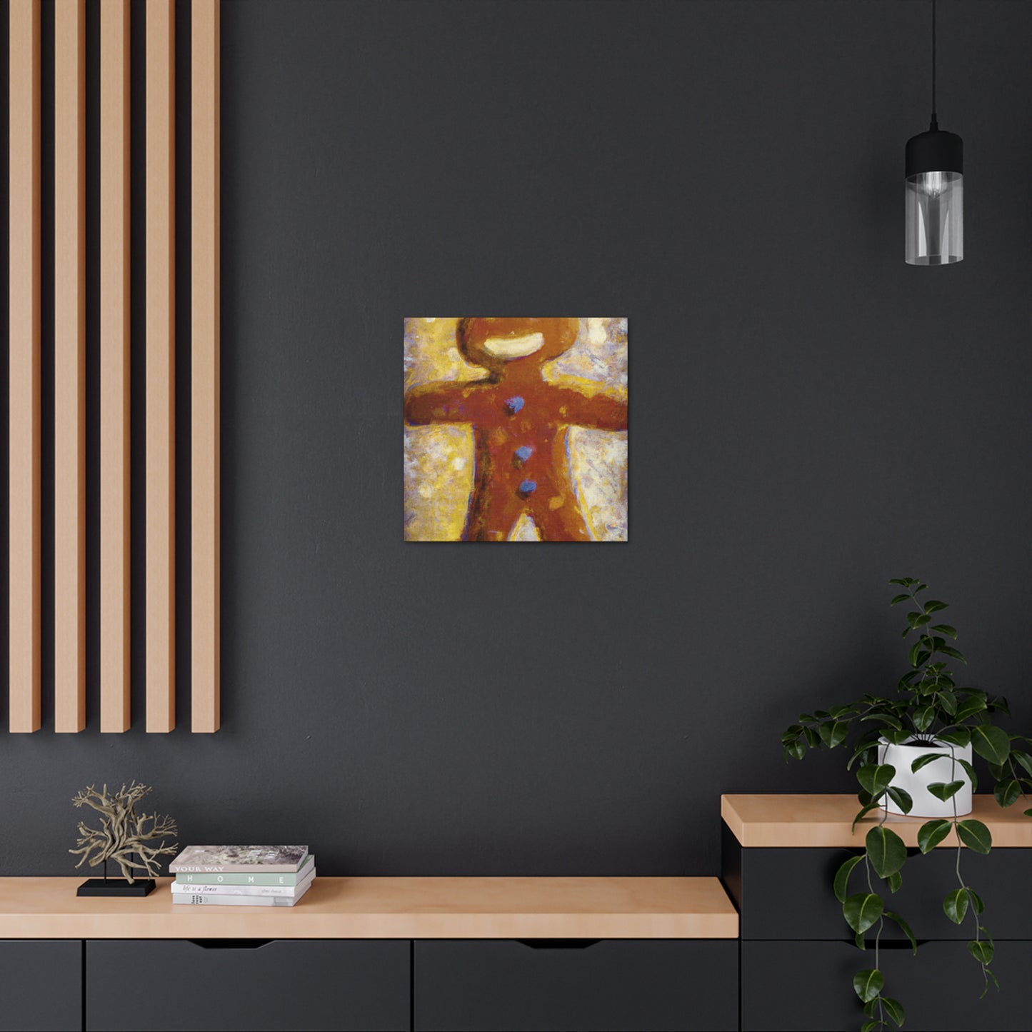 Gingerbread Man Dances - Canvas