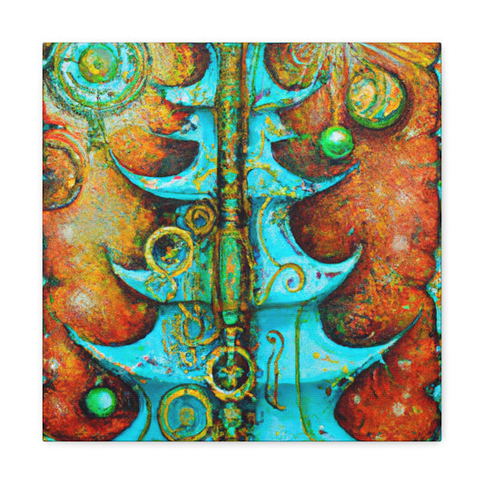 "Yuletide Steampunk Tree" - Canvas