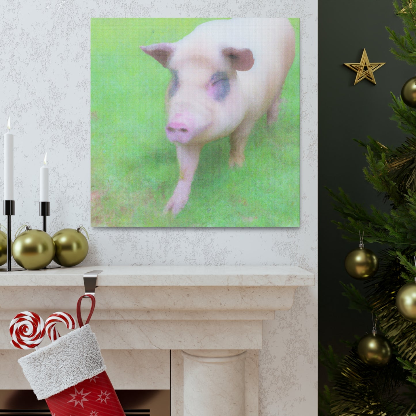 Pig With Pink Skin - Canvas