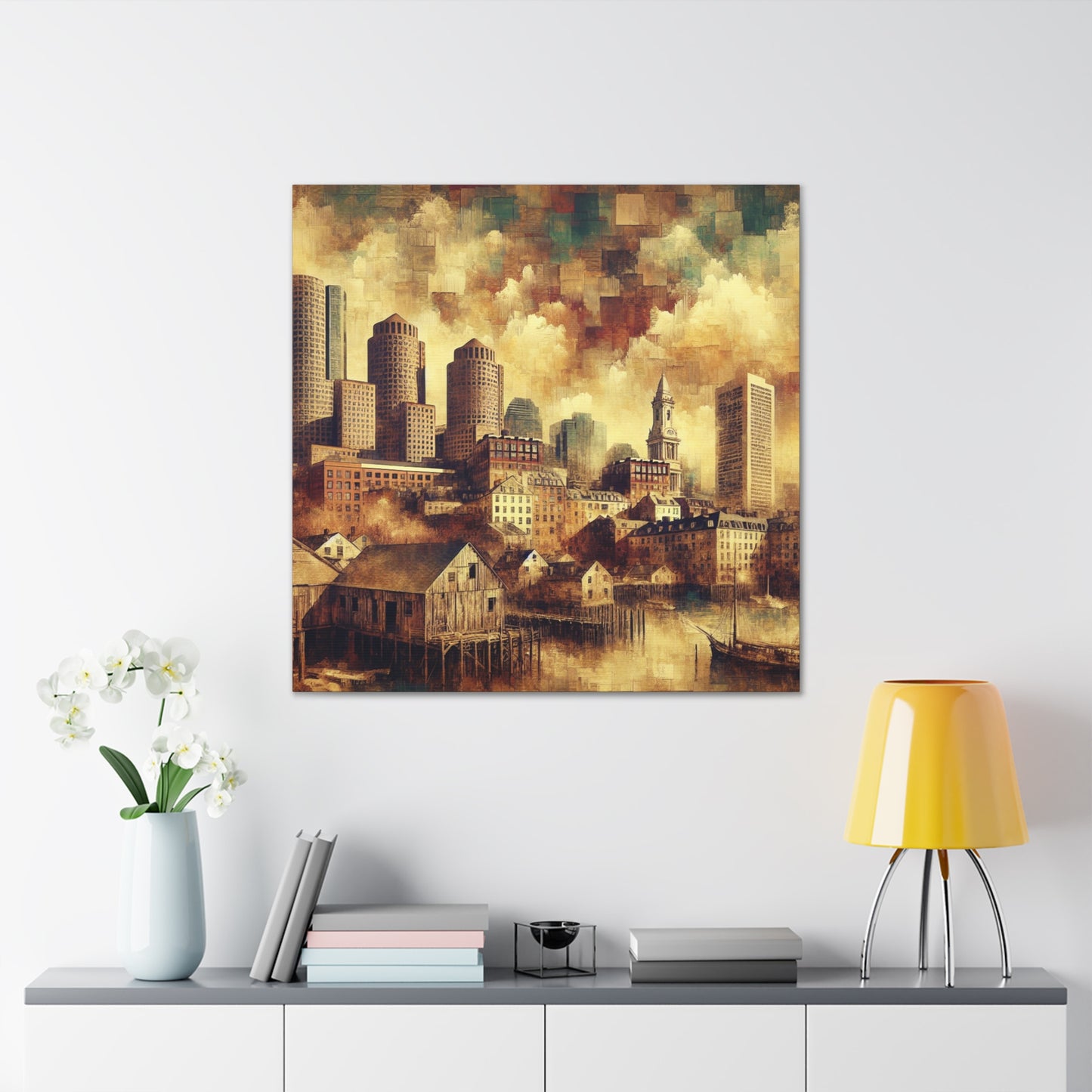 "Boston: Gilded Serenity Awakens" - Canvas