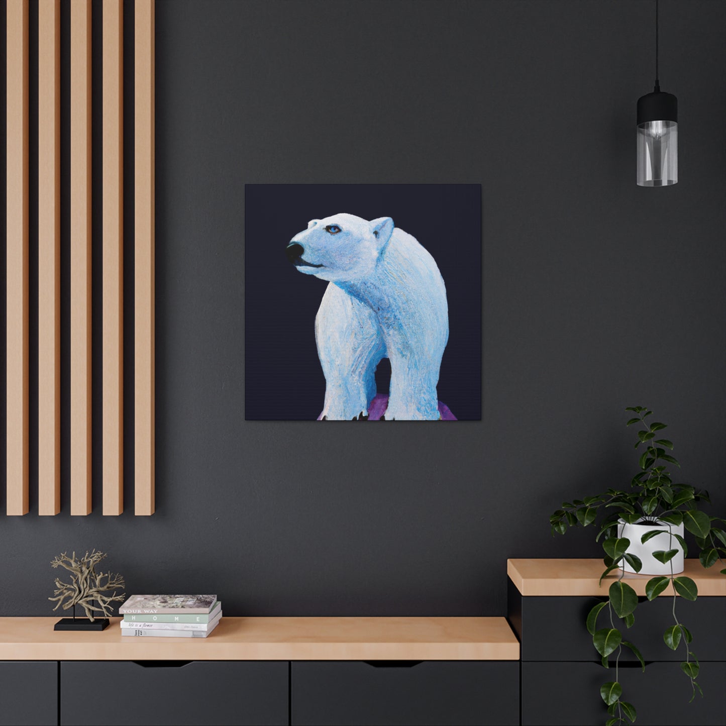 "Polar Bear in Snow" - Canvas