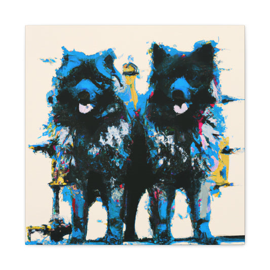 "Keeshond Through Time" - Canvas