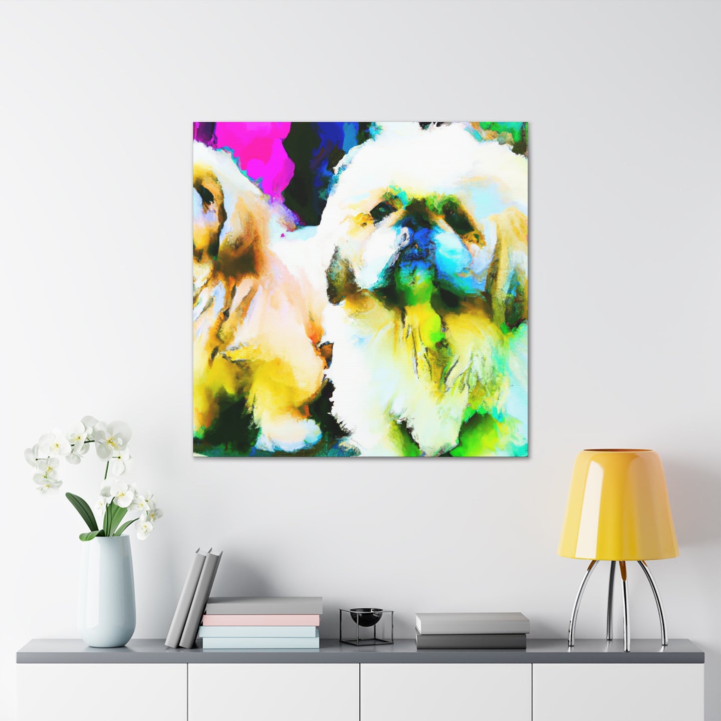 "Pekingese at Play" - Canvas