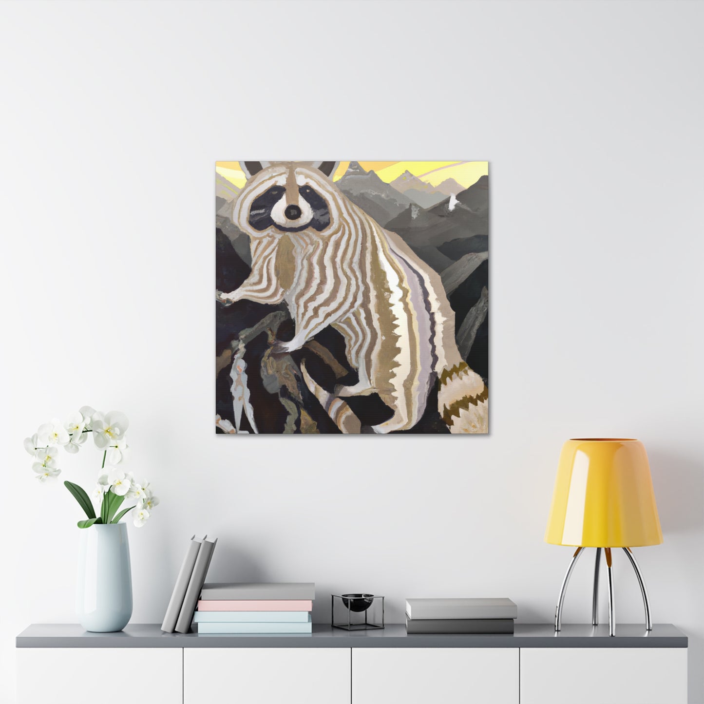 "Raccoon in Deco Style" - Canvas