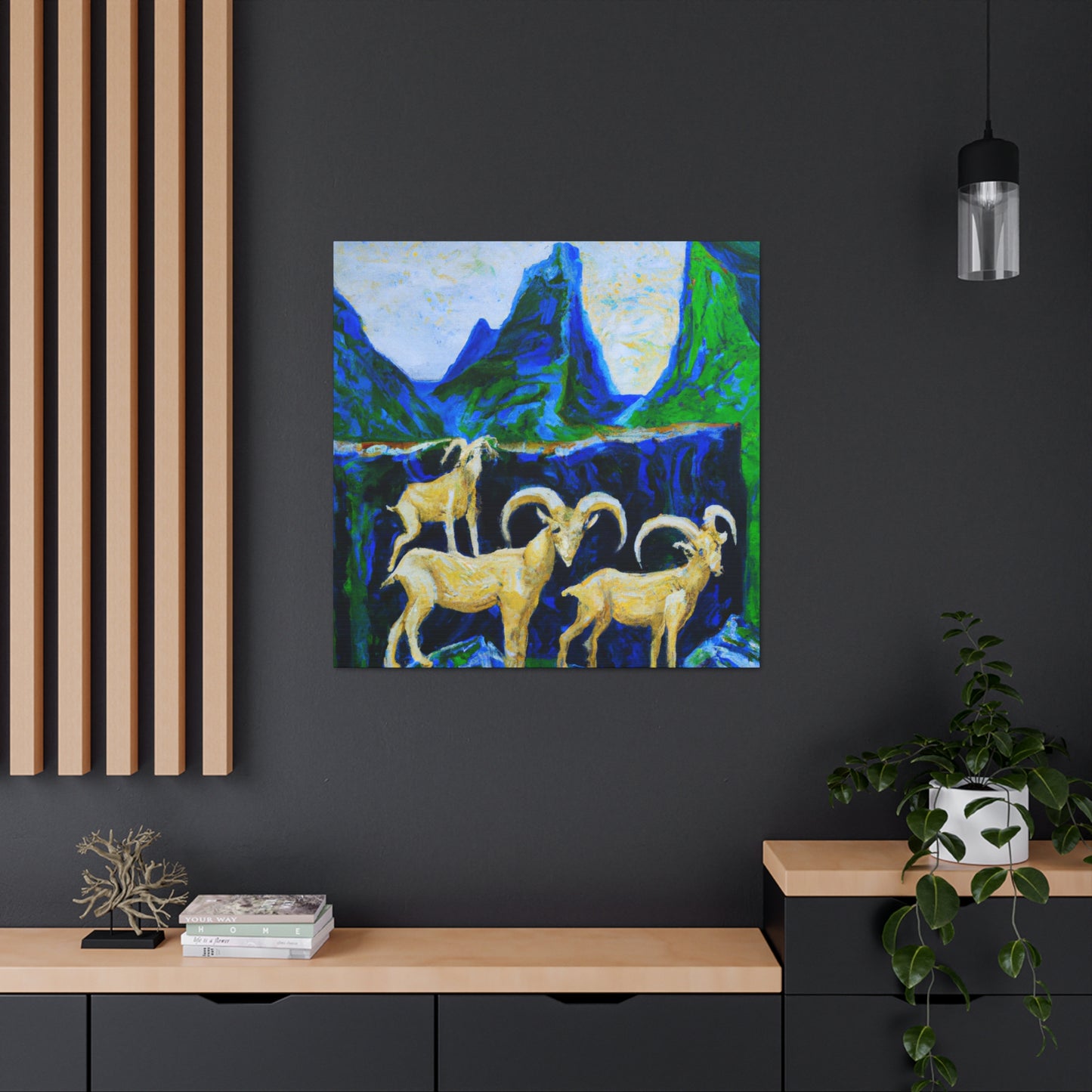 Mountain Goat Expressionism - Canvas