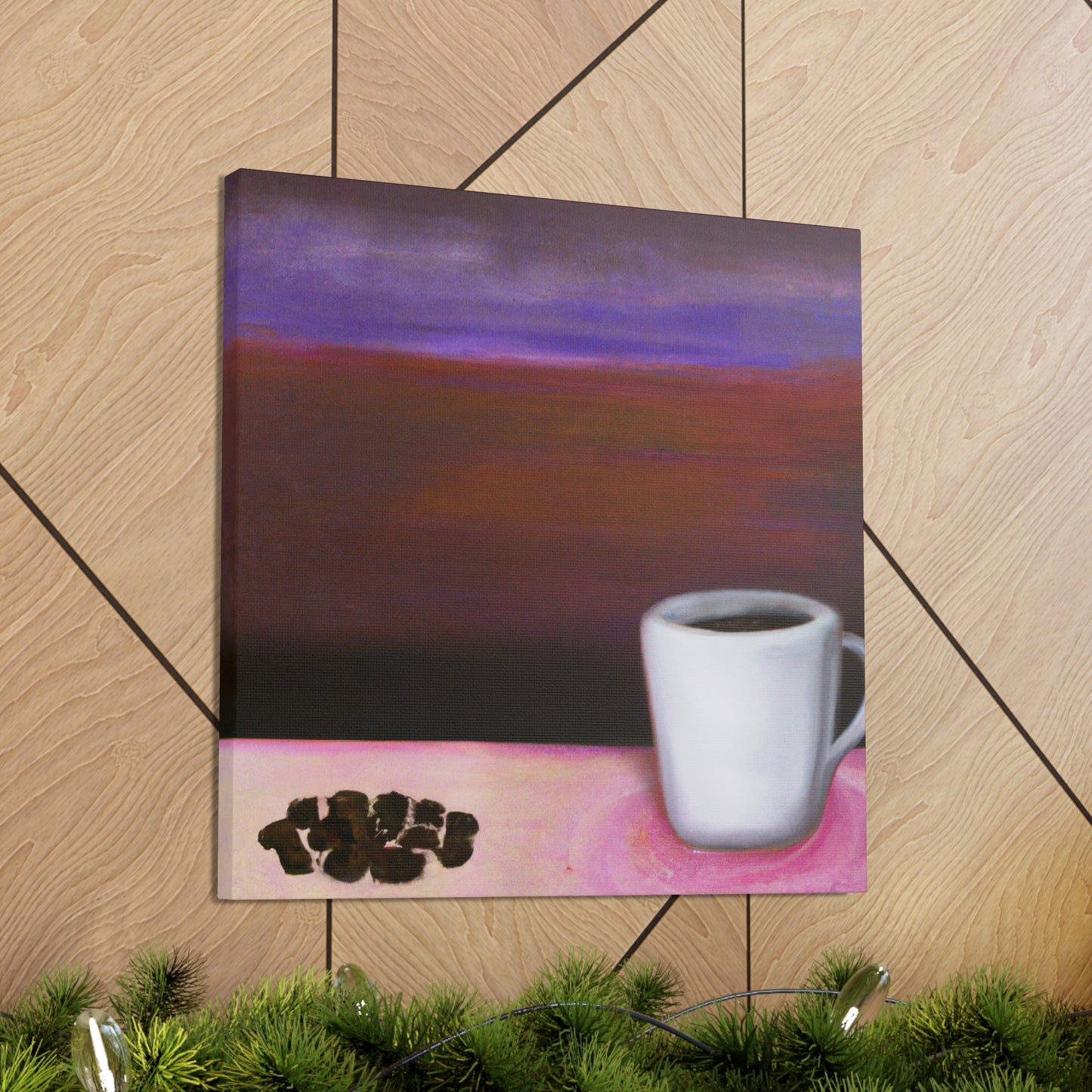 Coffee in Moonlight Scene - Canvas