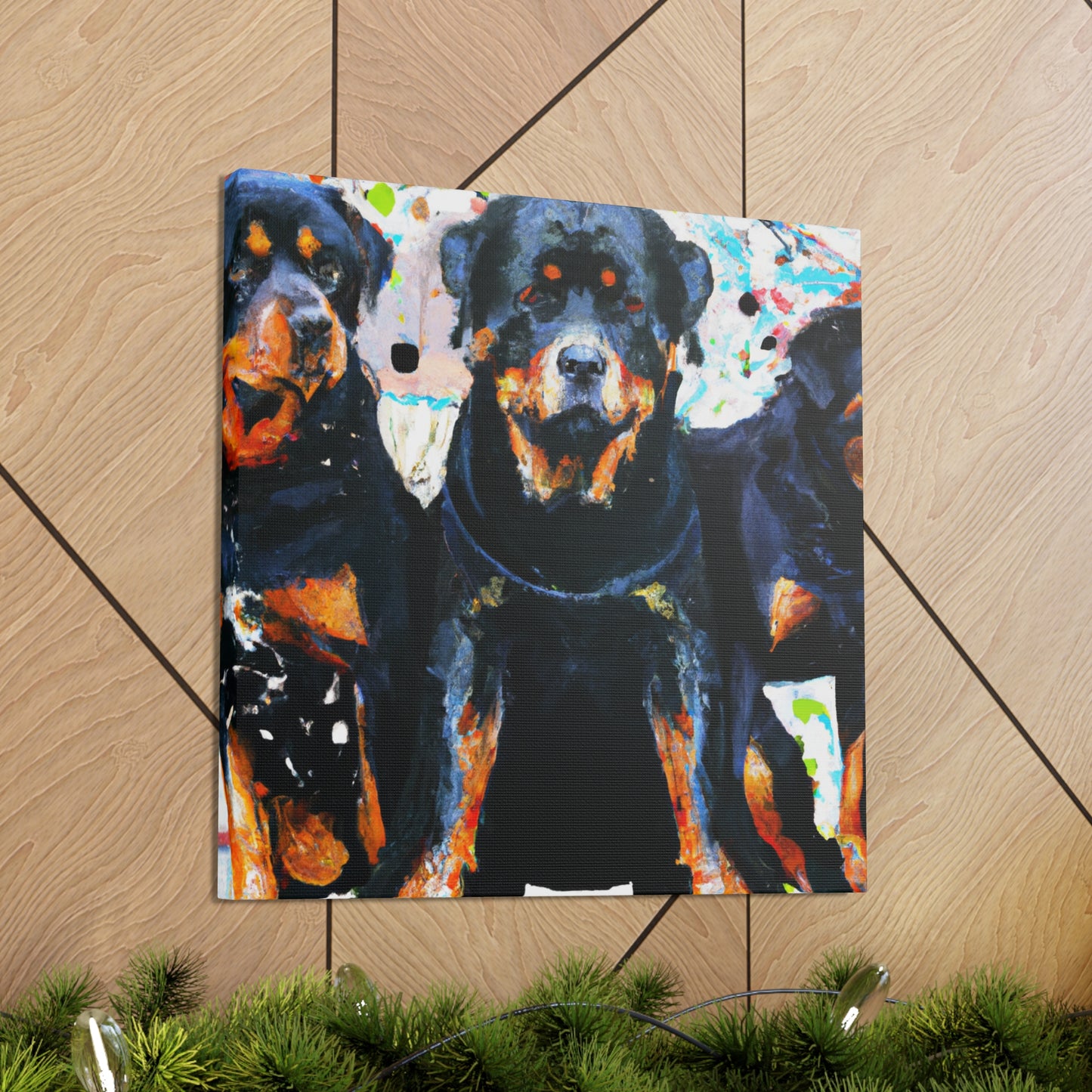 Powerful Rottweiler Pose - Canvas