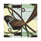 "Song Sparrow in Deco" - Canvas