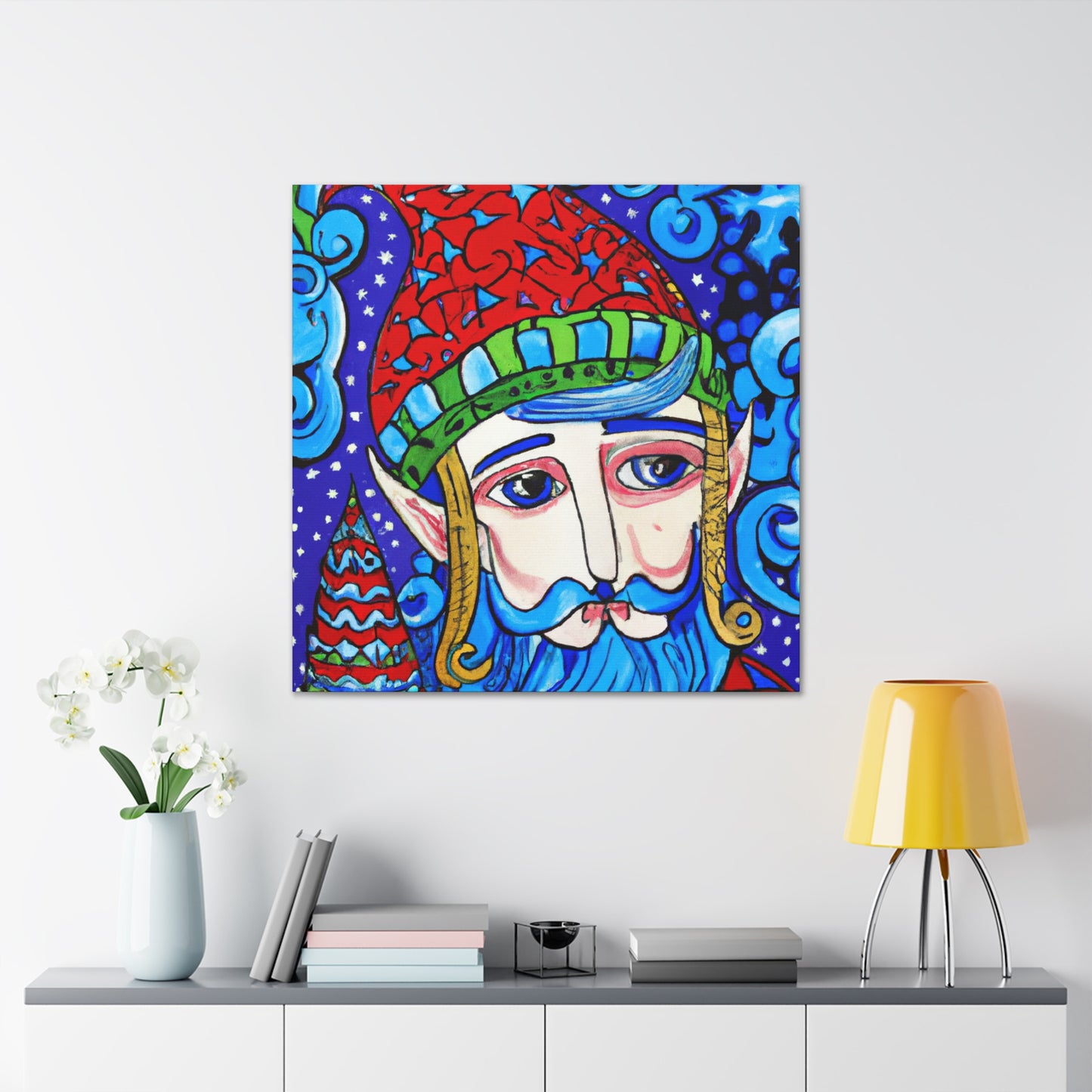 "Elf with a Flying Hat" - Canvas