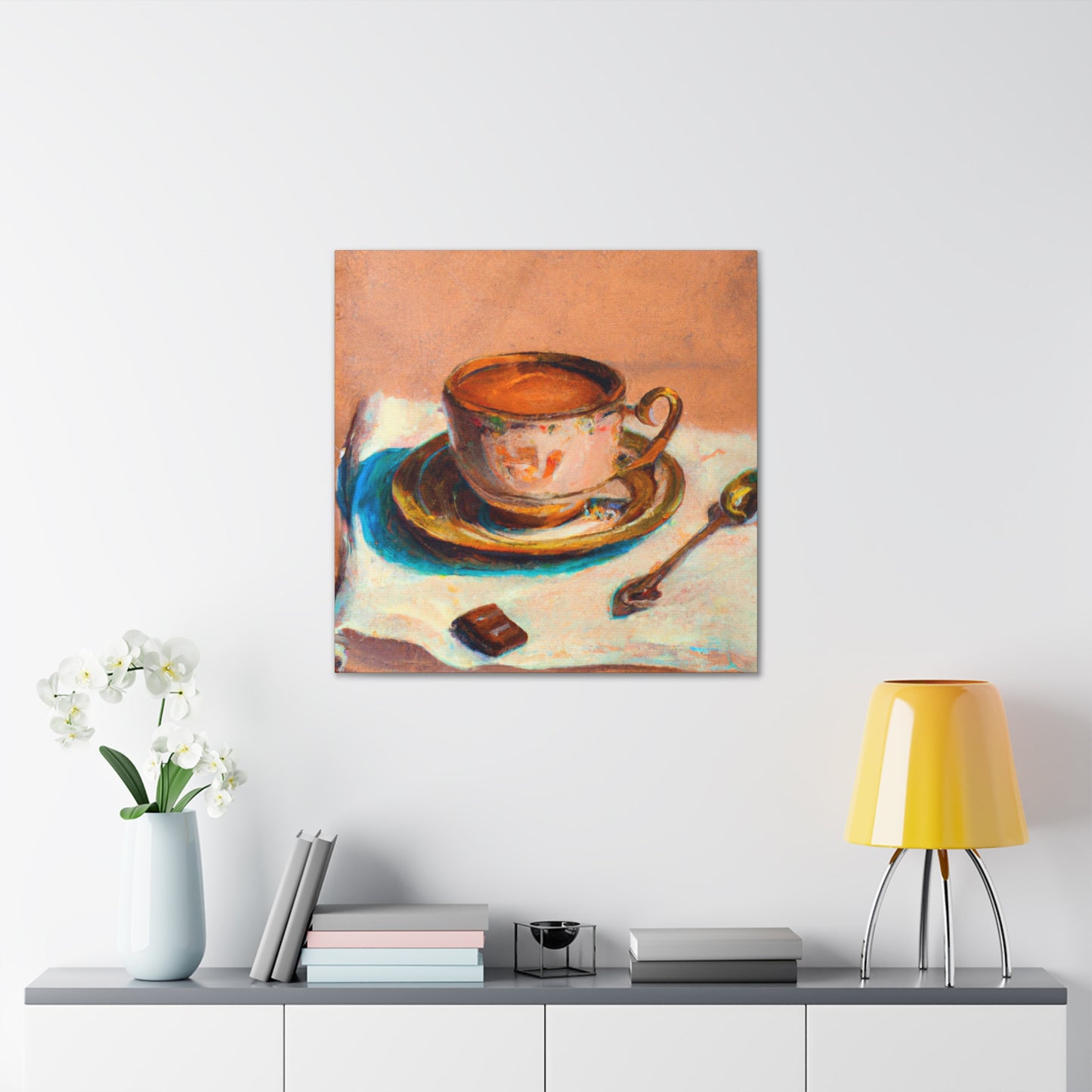 Coffee Cup Luxury Scene - Canvas