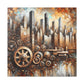 "Industrial Dreams Unveiled" - Canvas