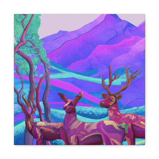 Deer of Art Nouveau - Canvas