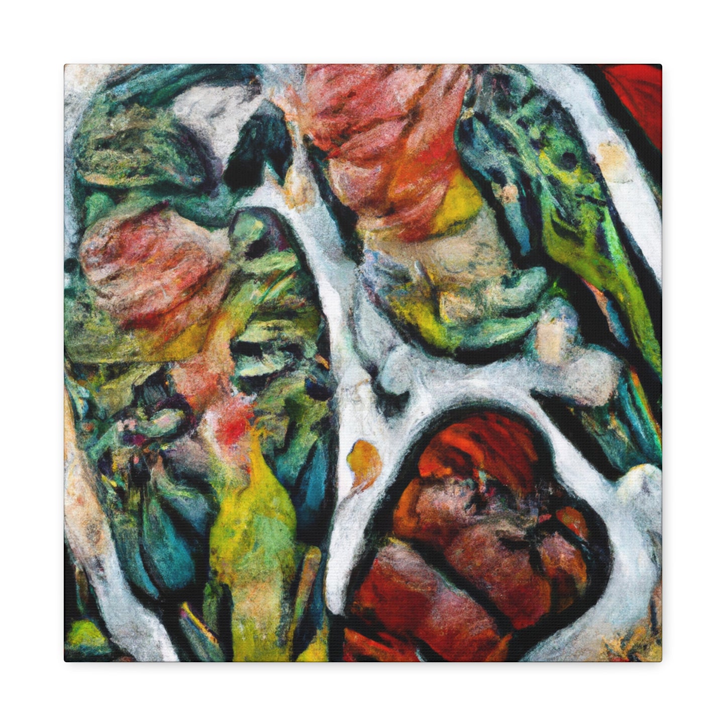 Parrots in Harmony. - Canvas