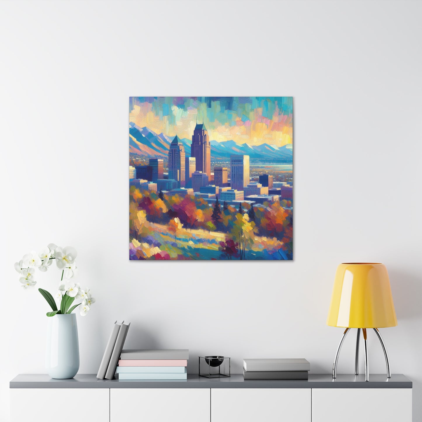 "Vibrant Urban Monoliths" - Canvas