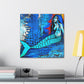 Mermaid in Moonlight - Canvas